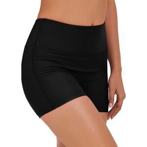 Tournesol Womens 3" Swim Shorts High Waisted Bottoms Seamless Board Shorts Small